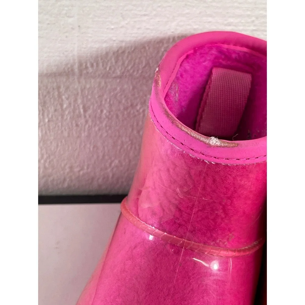 UGG Classic Clear 1112386K Mini Pink Waterproof Boots Pull On Kids Size 13 US